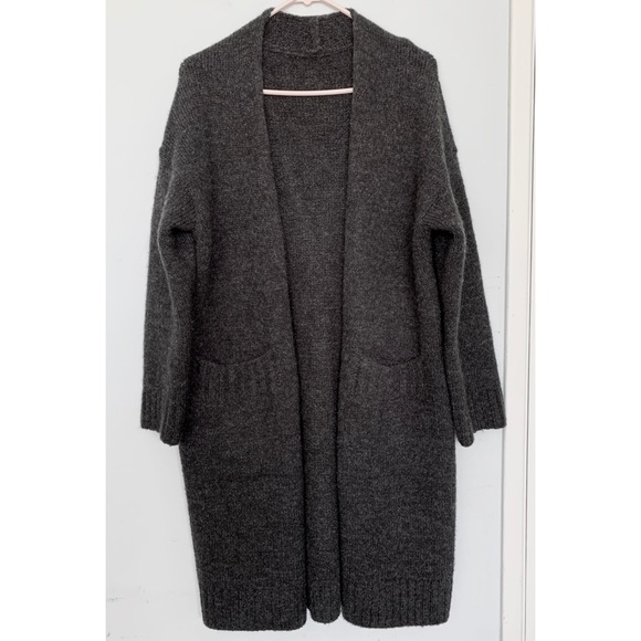 Sweaters - Dark Grey Long Cardigan